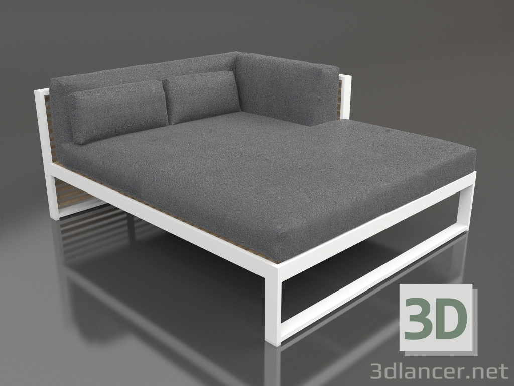 modèle 3D Canapé modulable XL, section 2 droite (Blanc) - preview
