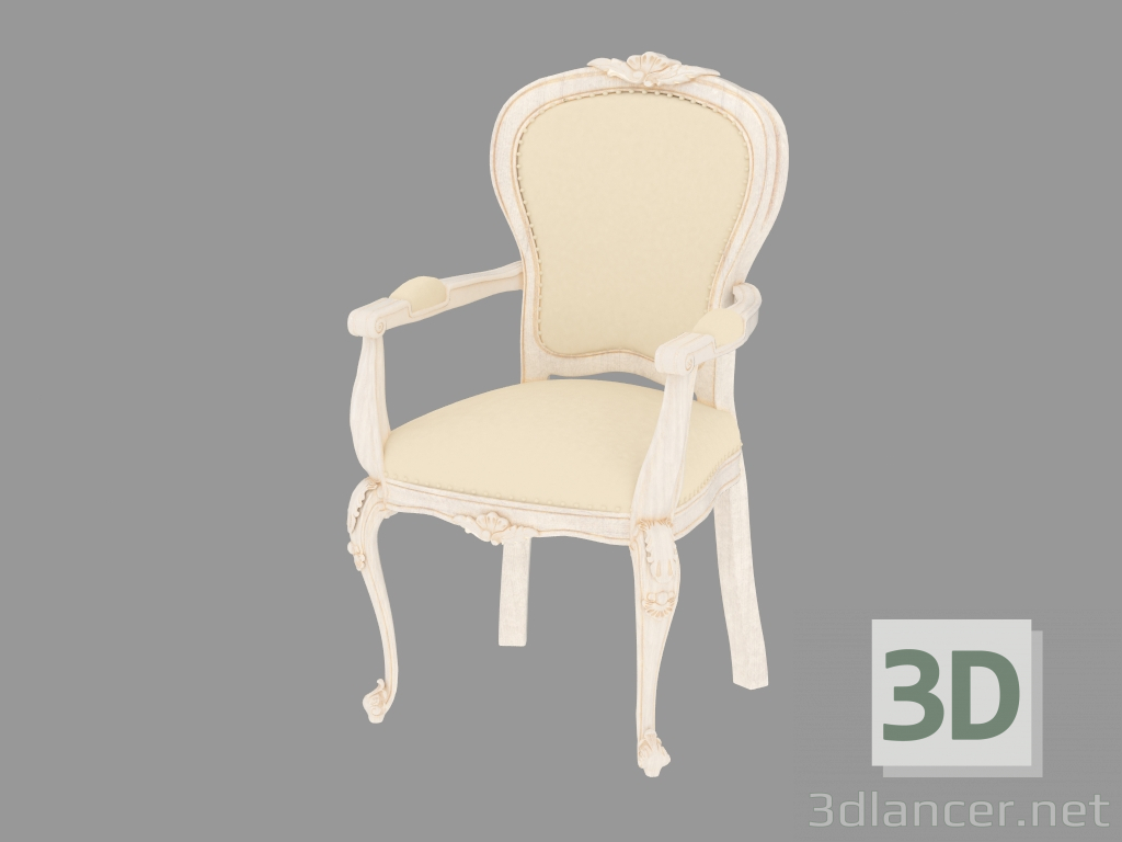 3d model Una silla de comedor con apoyabrazos (luz) BN8810 - vista previa