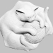 modello 3D Pannello decorativo in gesso a forma di gatto con una palla Thomas - anteprima