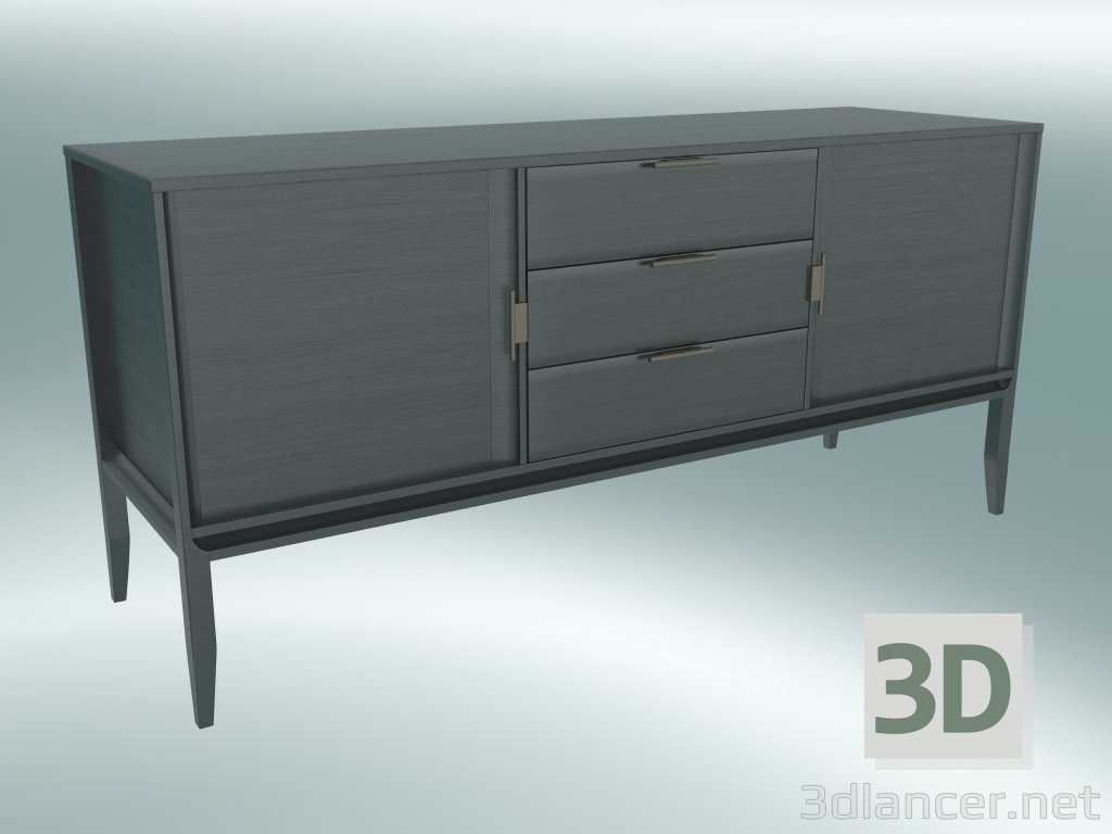 3d model Chest of drawers with 2 facades and 3 drawers (Gray Oak) - preview