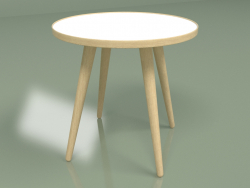 Mesa de centro Sputnik diámetro 41 (roble blanco, blanco)