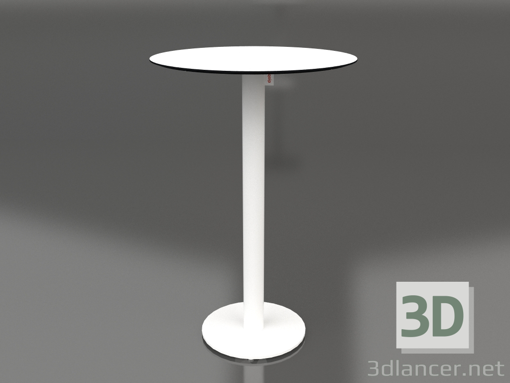 modello 3D Tavolino bar su gamba colonna Ø70 (Bianco) - anteprima