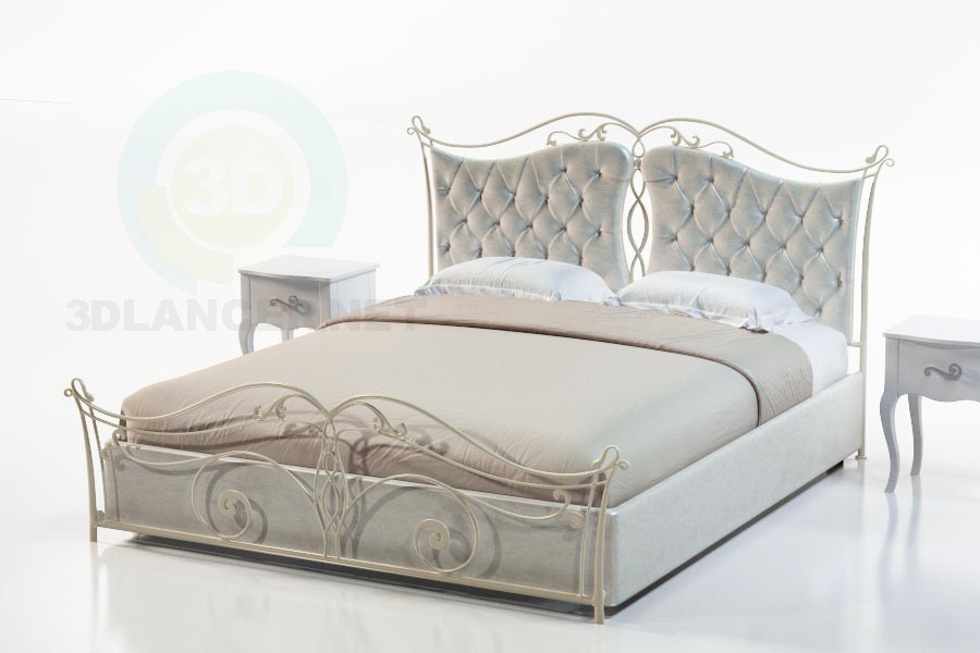 3 डी मॉडल बिस्तर Marcella-2 - पूर्वावलोकन