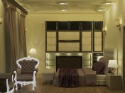 Dormitorio Escena Interior con muebles de estilo completa Oriente Medio