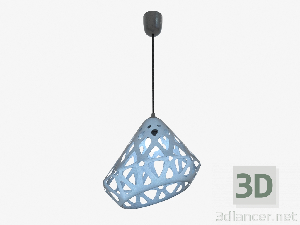 3D Modell Lampe hängt (blau schwarz Draht dunkel) - Vorschau
