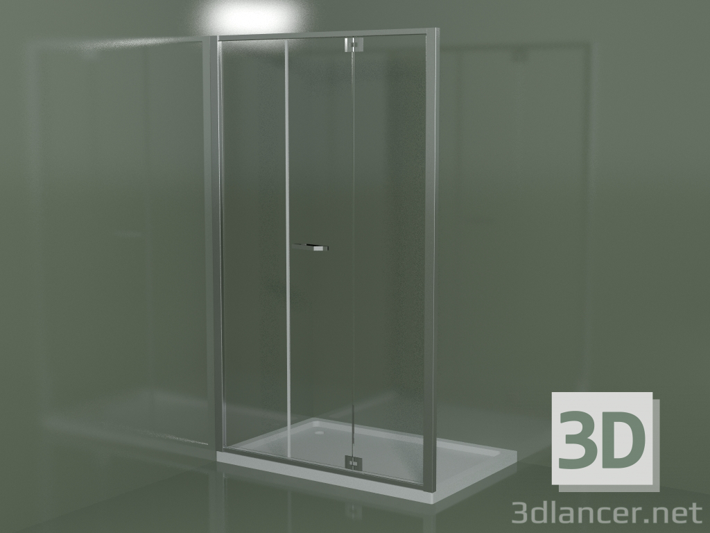 3d model Mampara de ducha sin marco RM con puerta batiente para platos de ducha empotrables - vista previa