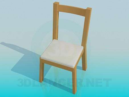 3d model Stool with back-end - preview