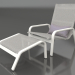 3d model Lounge chair with high back and pouf (Agate gray) - preview