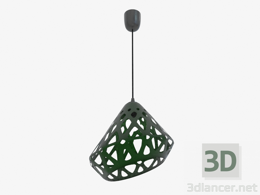 3D Modell Lampe hängt (Green drk schwarz Draht dunkel) - Vorschau