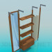 3d model Coat rack with shelves - preview