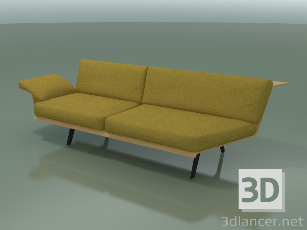 3d model Lounge de módulo doble de esquina 4412 (135 ° a la izquierda, roble natural) - vista previa