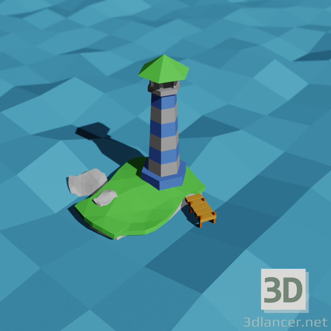 3D-Leuchtturm 3D-Modell kaufen - Rendern