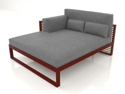 XL modular sofa, section 2 left, high back (Wine red)