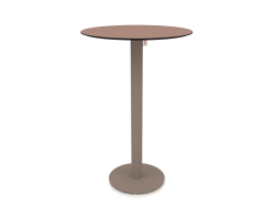 Bar table on column leg Ø70 (Bronze)