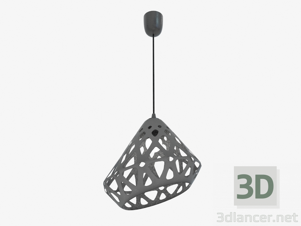 3D Modell Lampe hängt (grau schwarz Draht dunkel) - Vorschau