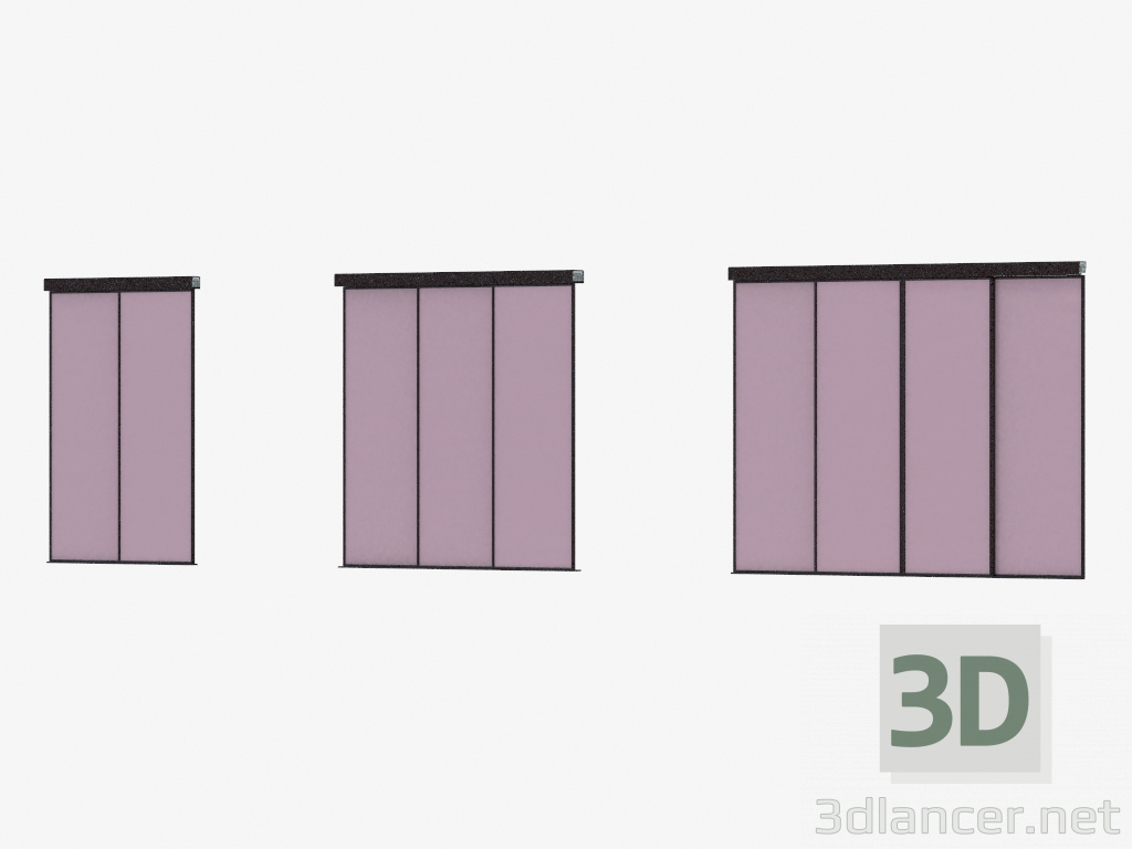 3d model Partición de interroom de A6 (gris marrón oscuro) - vista previa