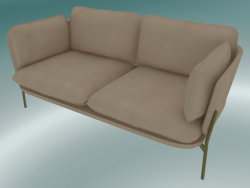 Sofa Sofa (LN2, 84x168 H 75cm, Pieds Bronzés, Cuir - Soie aniline)