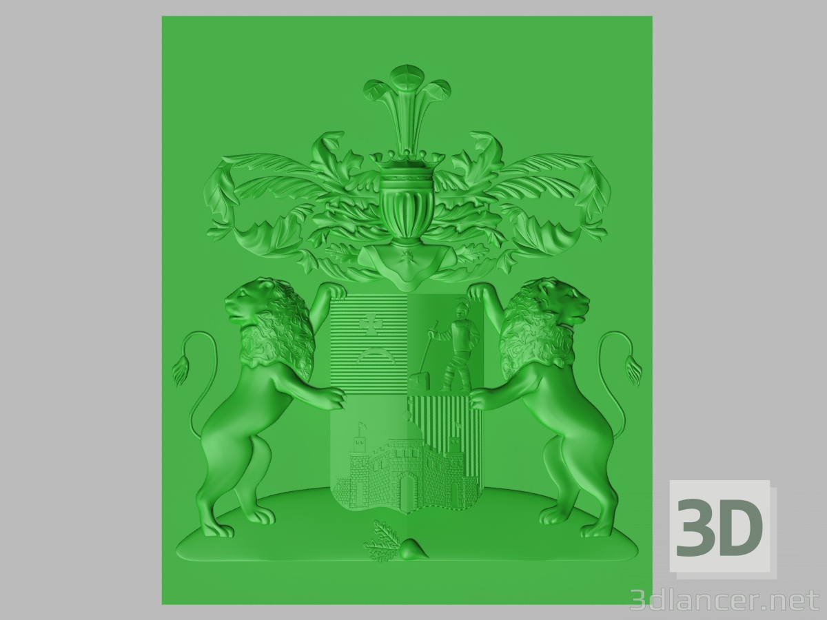 3d Knight's coat of arms model buy - render