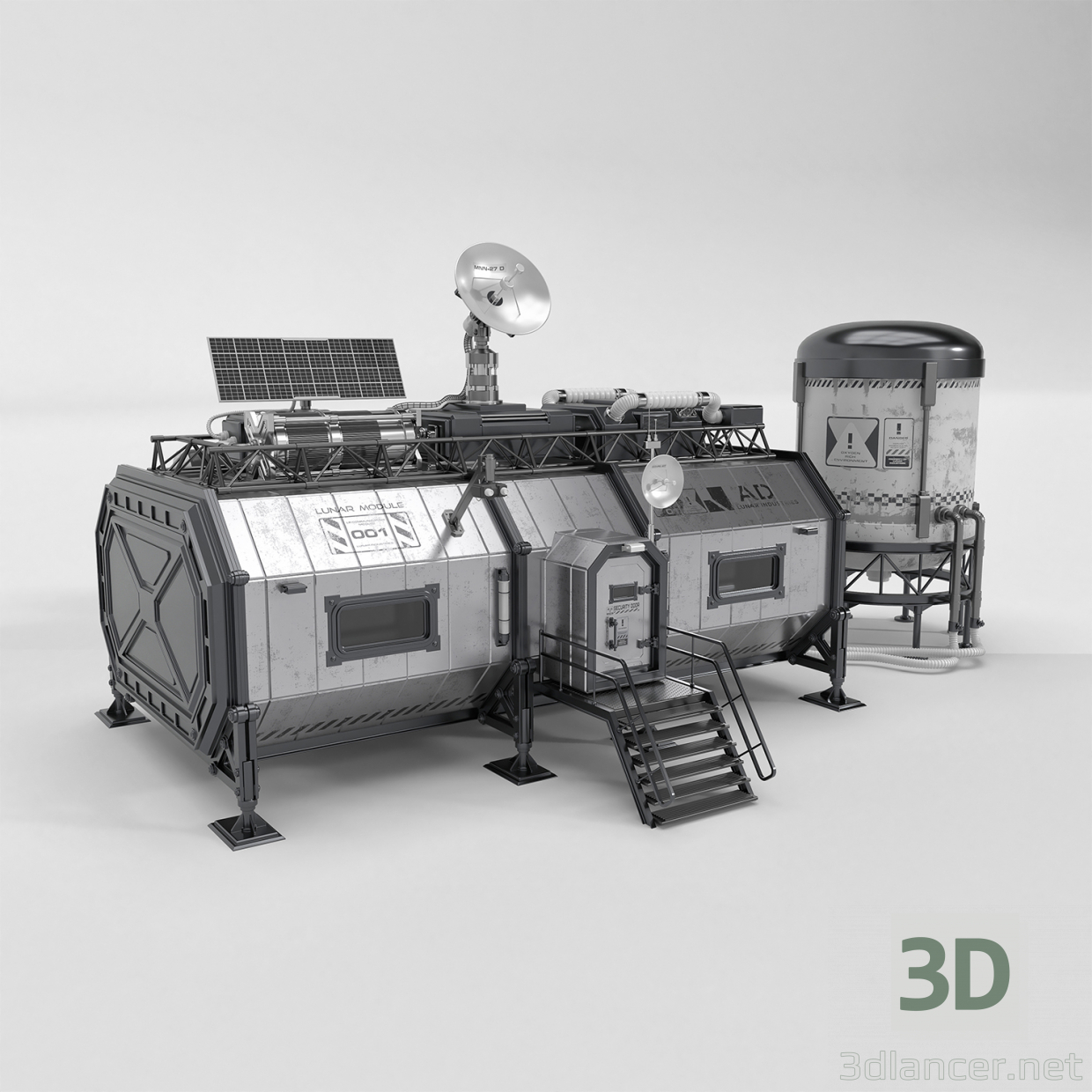3D Ay modülü modeli satın - render