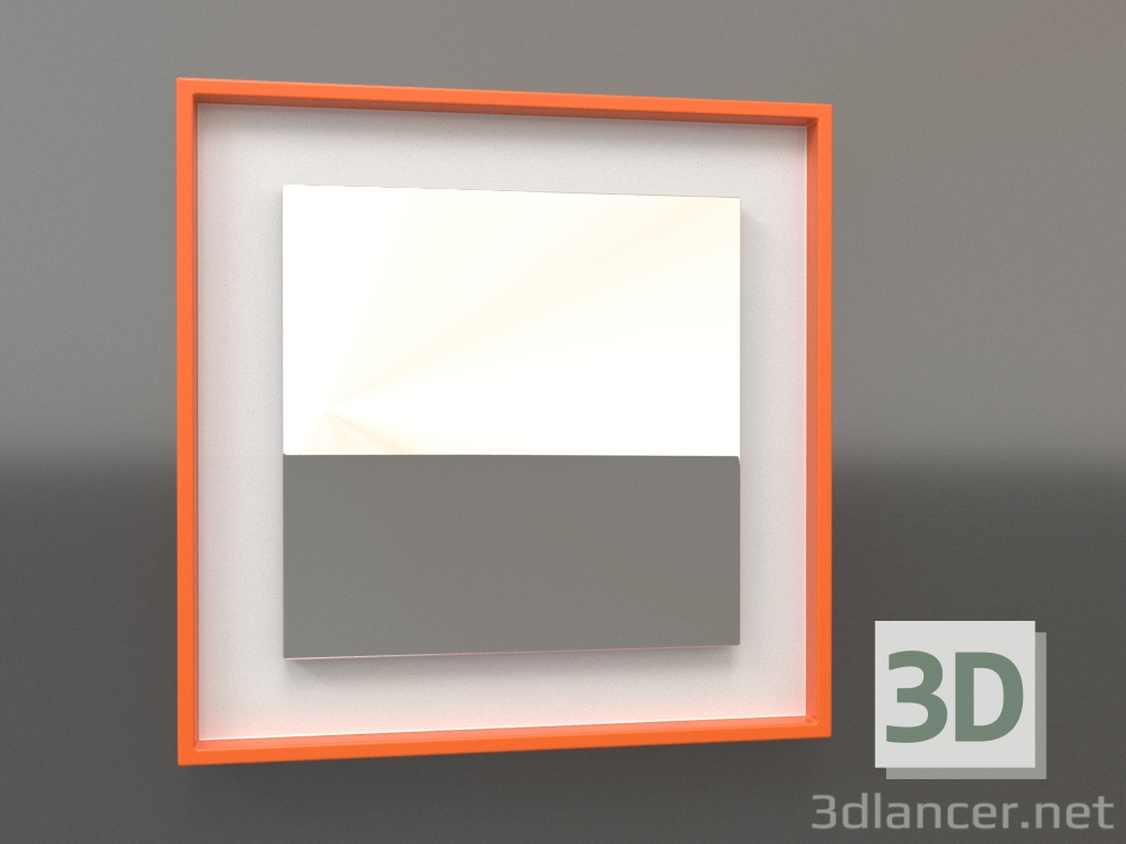 3D modeli Ayna ZL 18 (400x400, parlak parlak turuncu, beyaz) - önizleme