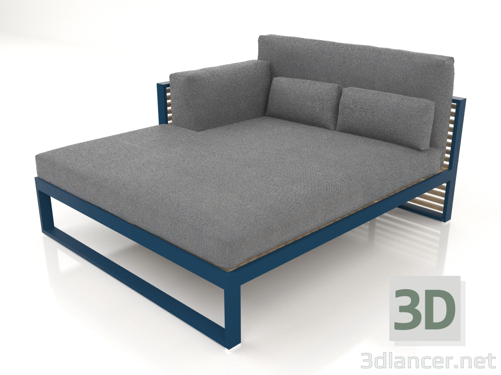 modèle 3D Canapé modulable XL, section 2 gauche, dossier haut (Gris bleu) - preview