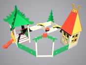 Un Casa piccolo Il gonna diapositiva Il con sandbox