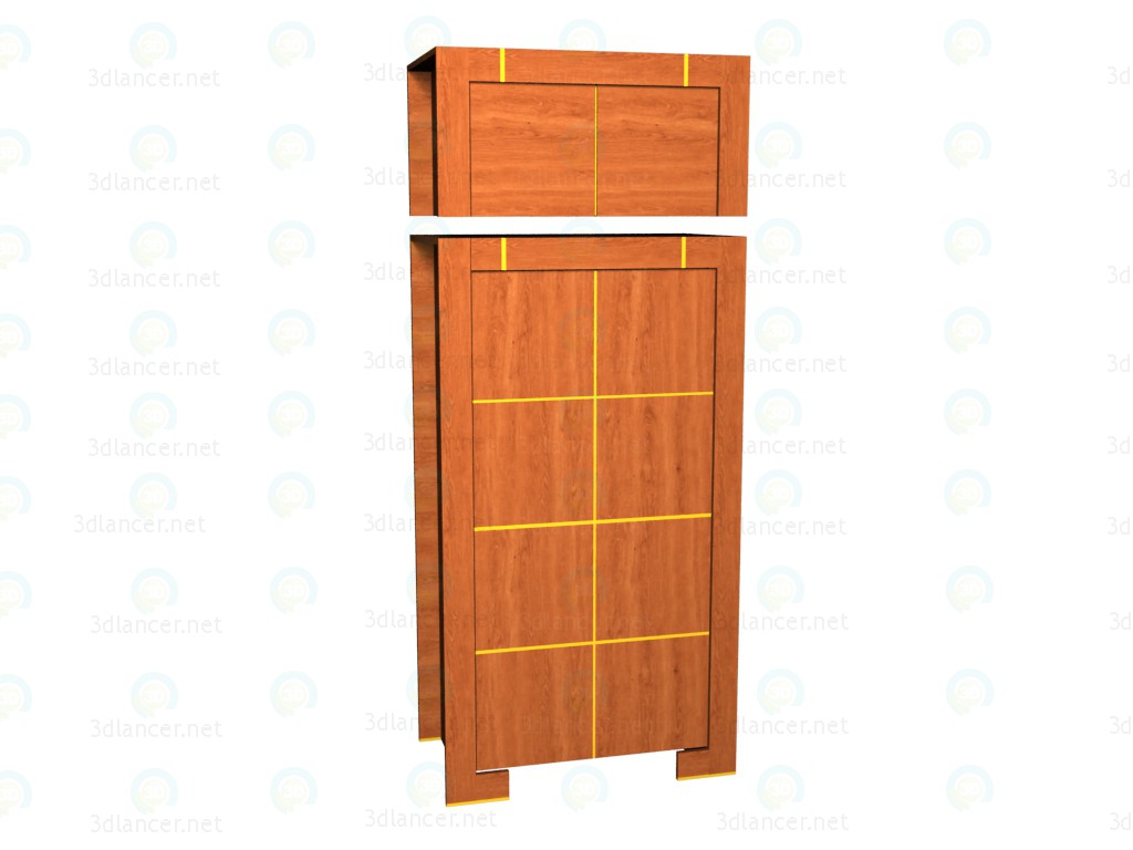 3d model Cabinet 2-door with an extension - preview