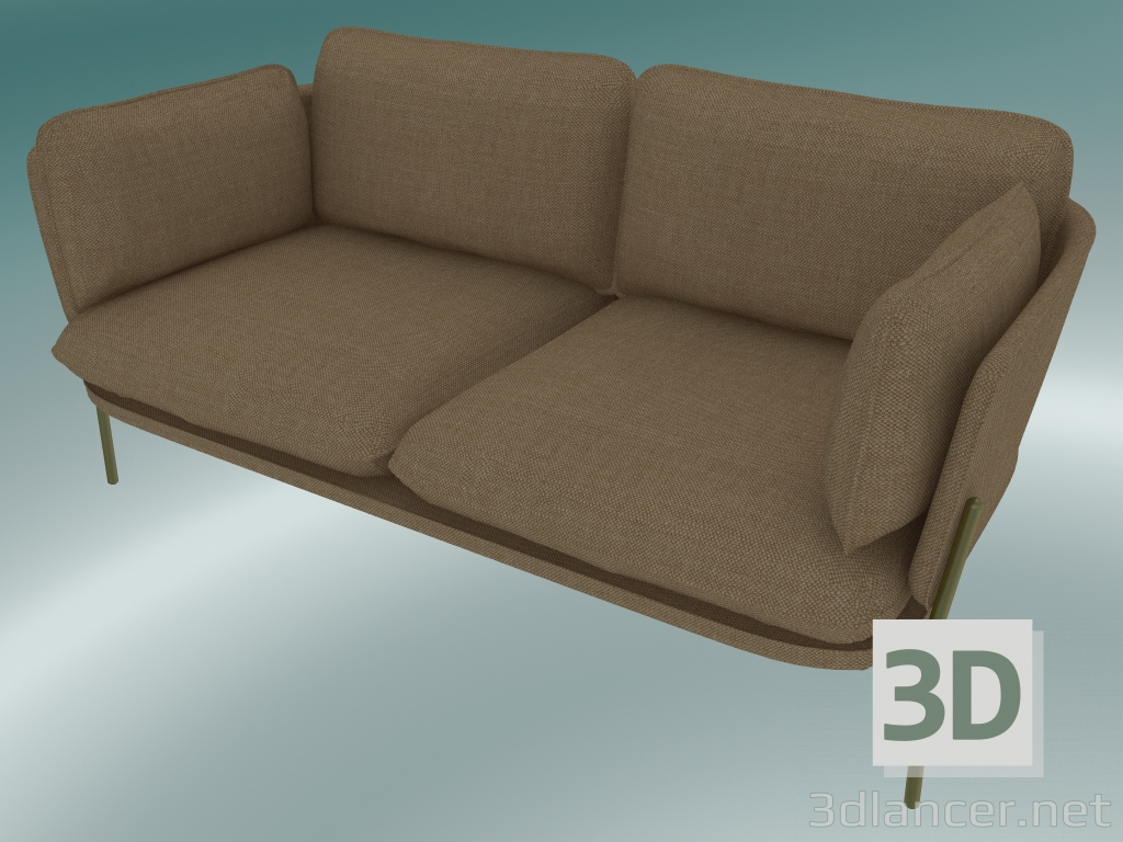 modello 3D Divano divano (LN2, 84x168 H 75cm, gambe bronzate, Hot Madison 495) - anteprima
