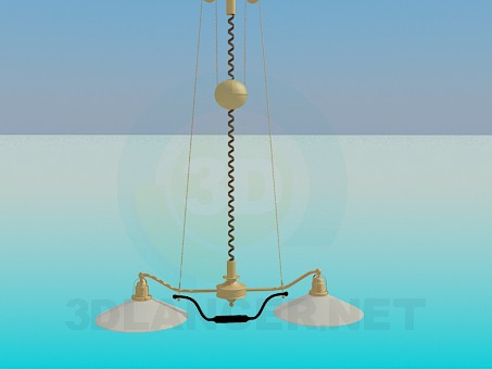 3d model Chandelier with shades - preview