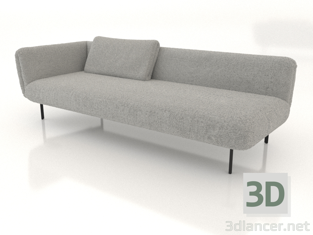 modello 3D Modulo divano terminale 225 sinistra (opzione 2) - anteprima