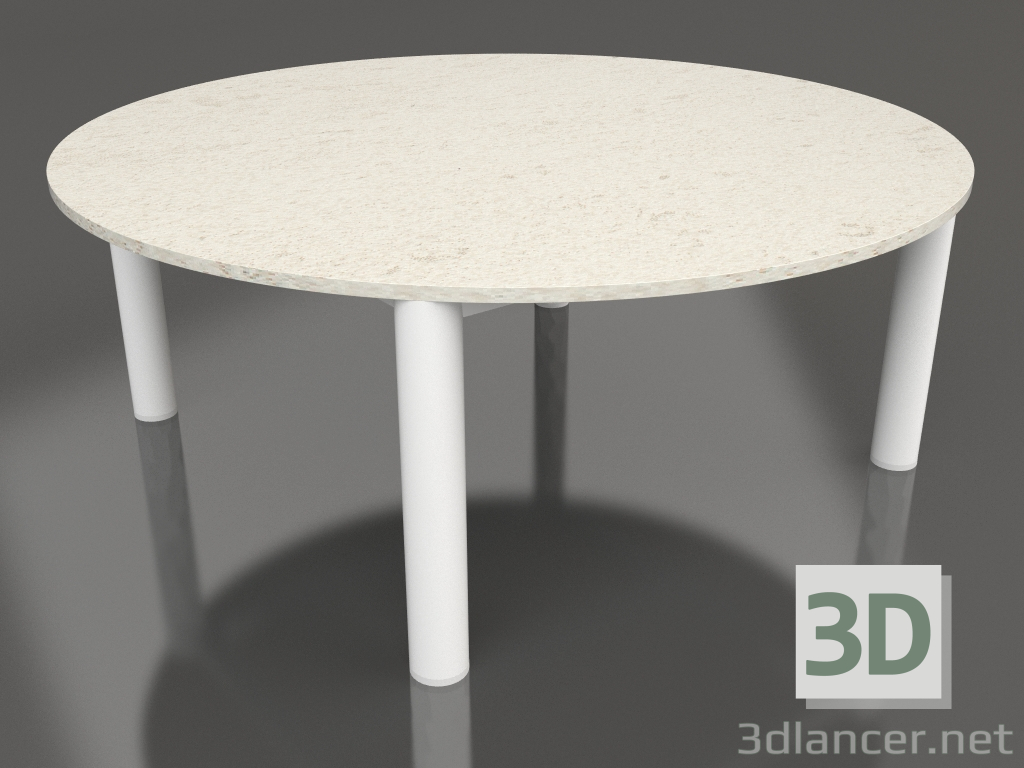 modello 3D Tavolino P 90 (Bianco, DEKTON Danae) - anteprima