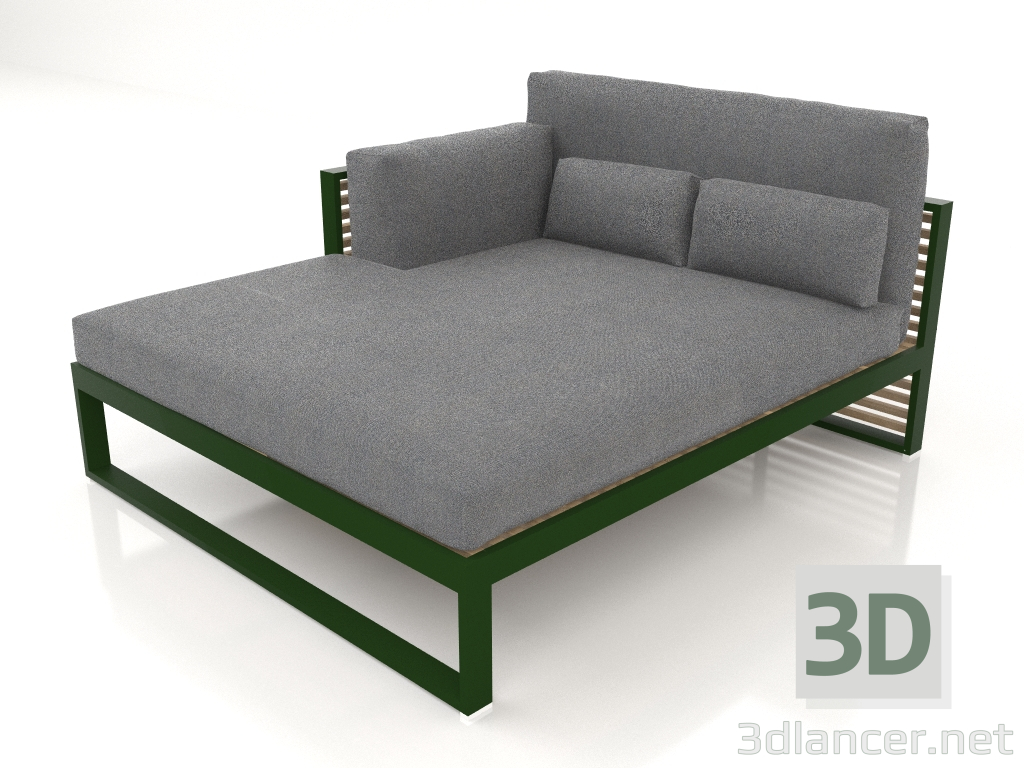 3D modeli XL modüler kanepe, sol bölüm 2, yüksek arkalık (Şişe yeşili) - önizleme