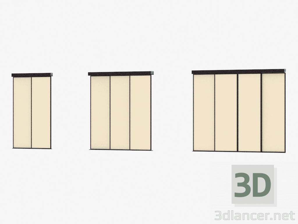 3d model Partición de interroom de A6 (arena marrón oscuro) - vista previa