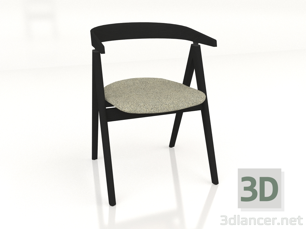 3D modeli Döşemeli sandalye Ava (koyu) - önizleme