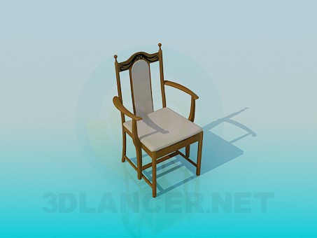 3D Modell Klassischer Stuhl mit Armlehnen - Vorschau