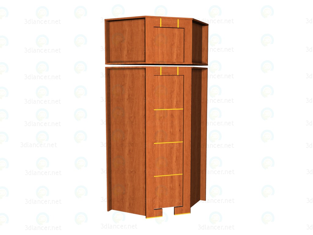 3d model Corner wardrobe with an extension - preview