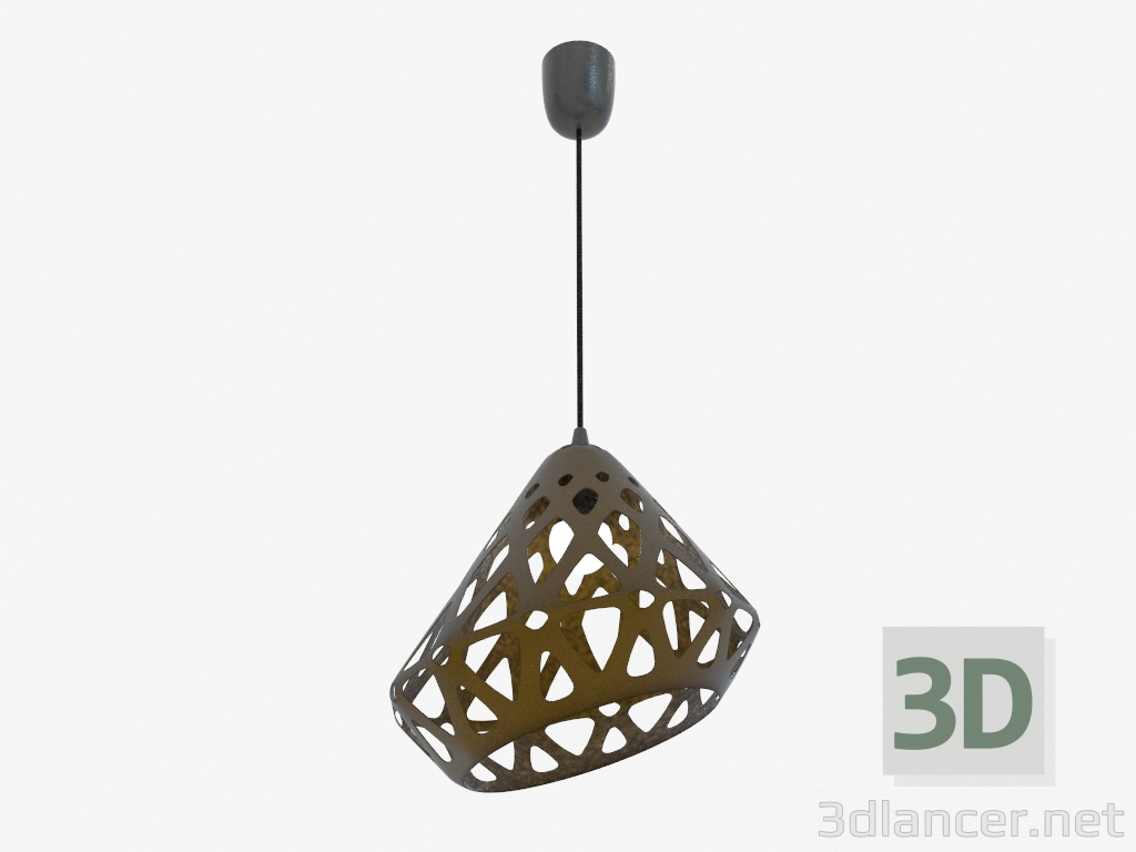 modèle 3D Lampe suspendue (jaune 2.1 drk fil noir foncé) - preview