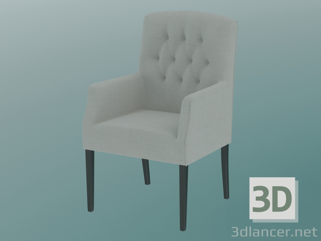 modèle 3D Chaise avec accoudoirs Bordeaux-2 avec capiton - preview