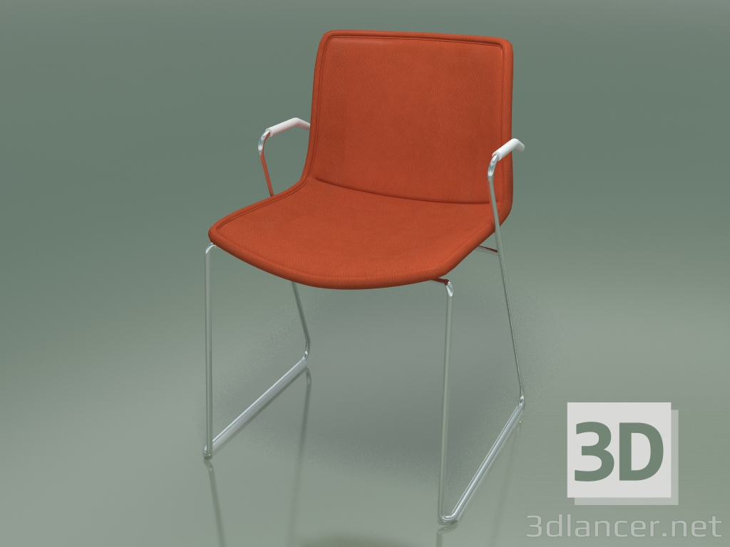 3D Modell Stuhl 0313 (auf einer Rutsche mit Armlehnen, mit abnehmbarer glatter Lederpolsterung) - Vorschau