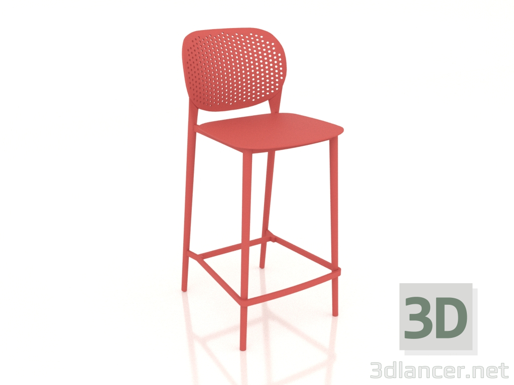 3D modeli Bar taburesi PONGO (303-APP1 olgun portakal) - önizleme