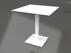 Table à manger sur pied colonne 70x70 (Blanc)
