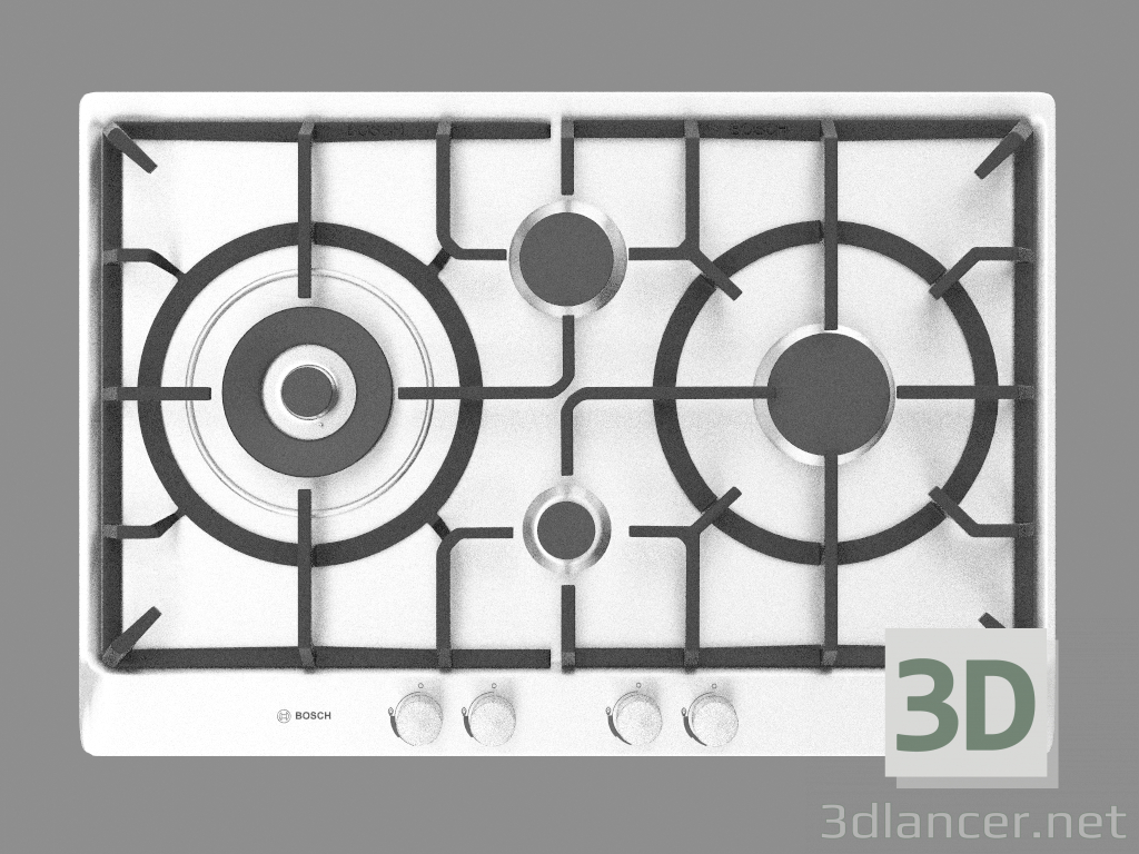 modèle 3D Cuisinière à gaz intégrée (table de cuisson) PCI815B91A - preview