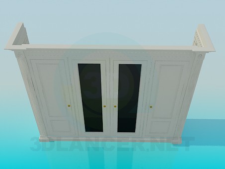 Modelo 3d O armário com quatro portas - preview