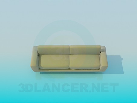 3 डी मॉडल सोफे पर धातु पैर - पूर्वावलोकन