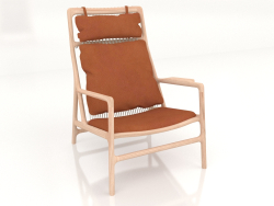 Chaise de loisirs Dedo avec revêtement en cuir