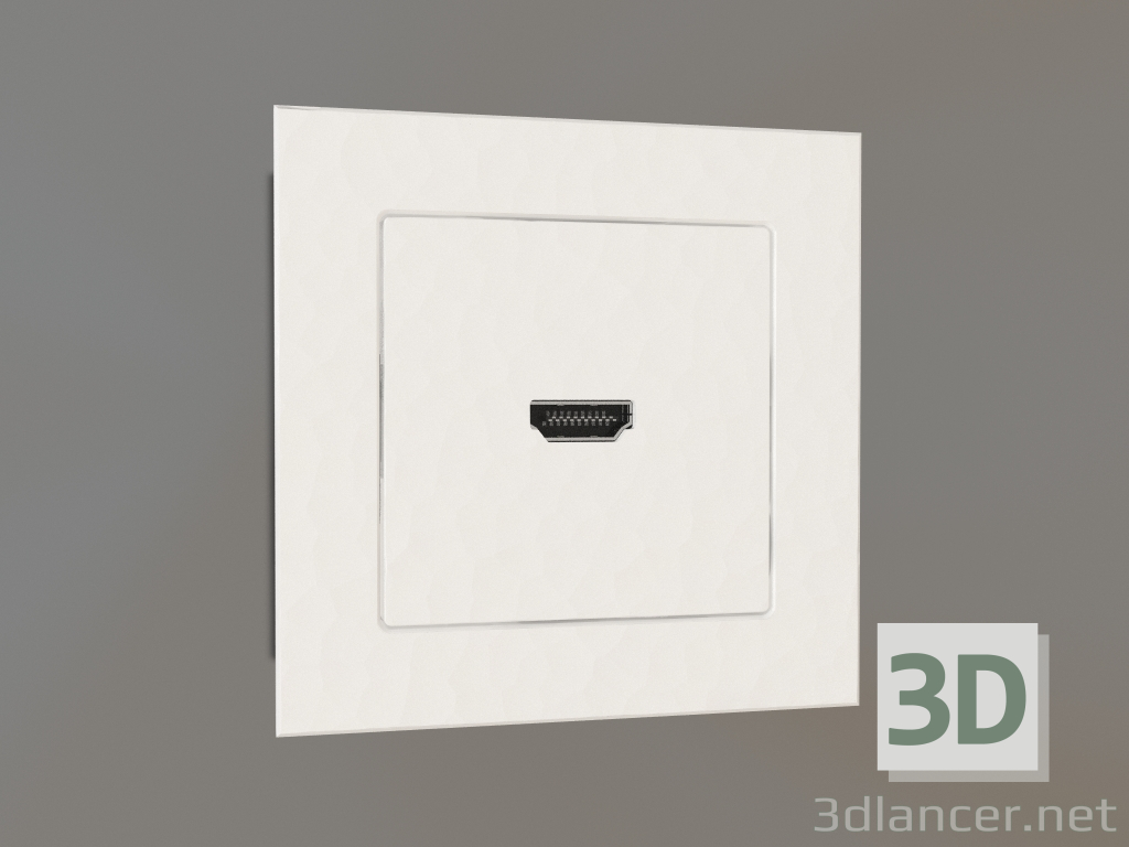 3d model Toma HDMI (blanco martillo) - vista previa