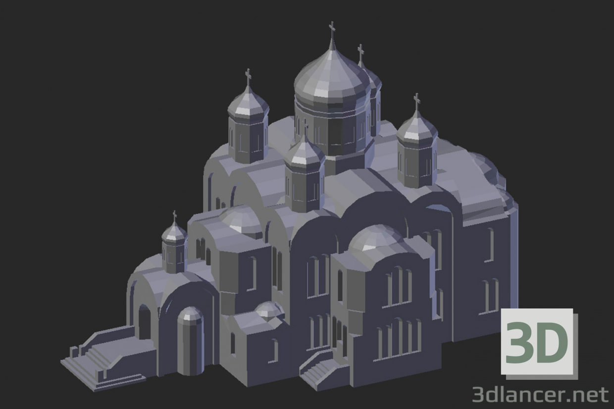 3d model Diveevo. Catedral de la Transfiguración - vista previa