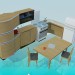 3 डी मॉडल फर्नीचर और रसोई घर में उपकरण - पूर्वावलोकन