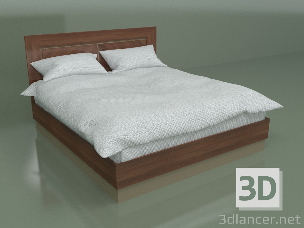 3d model Double bed DN 2018 (Walnut) - preview