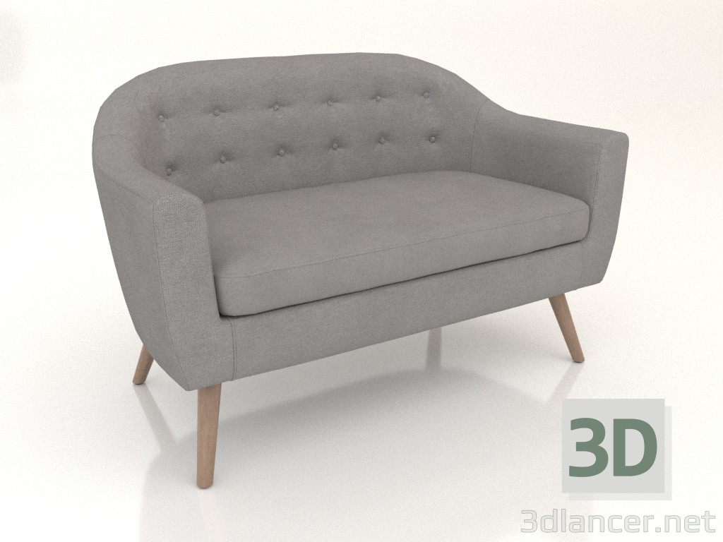 modello 3D Divano Florence 2 posti (grigio-beige - naturale) - anteprima